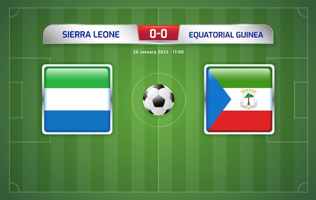 Sierra Leone vs Equatorial Guinea scoreboard broadcast sport soccer football africa tournament 2021