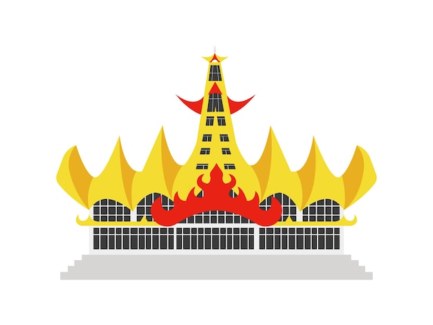 Siger Lampung Indonesia Landmark Illustration