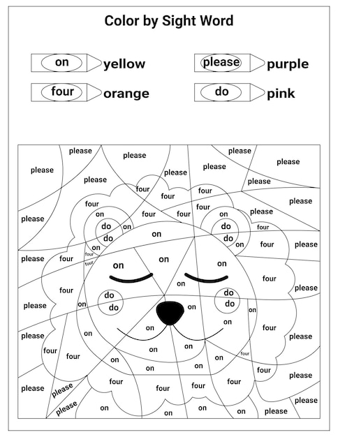 Sight Words Coloring Pages Educational Worksheet for preschool and primary school learning, Coloring