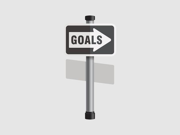 sign direction with goals word Choice of business or job goals street sign vector design