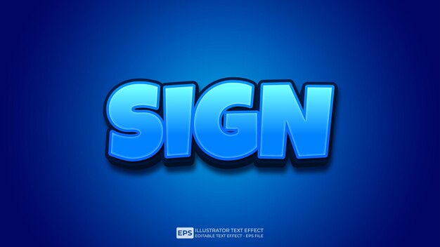 Sign editable text effect font