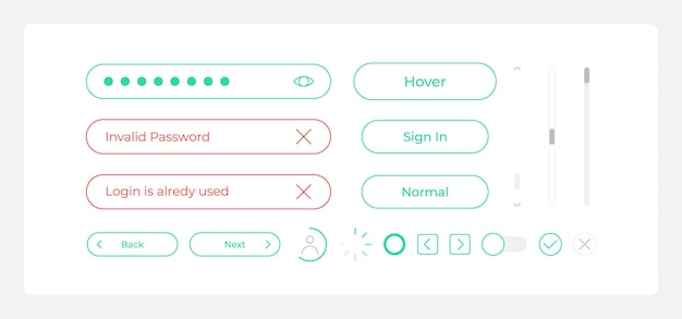 Sign in process UI elements kit