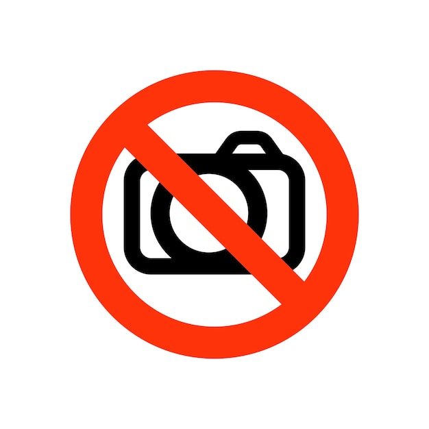 Sign prohibiting photographing vector illustration