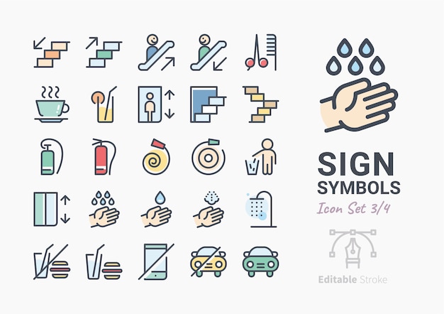 Sign Symbol icon set