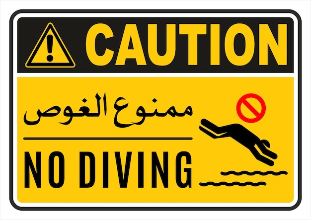 a sign that says caution to swim in the ocean