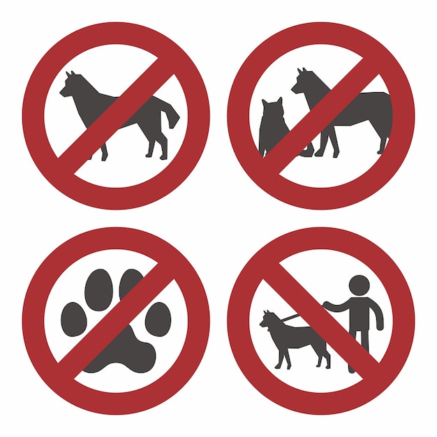 a sign that says no dogs and dogs