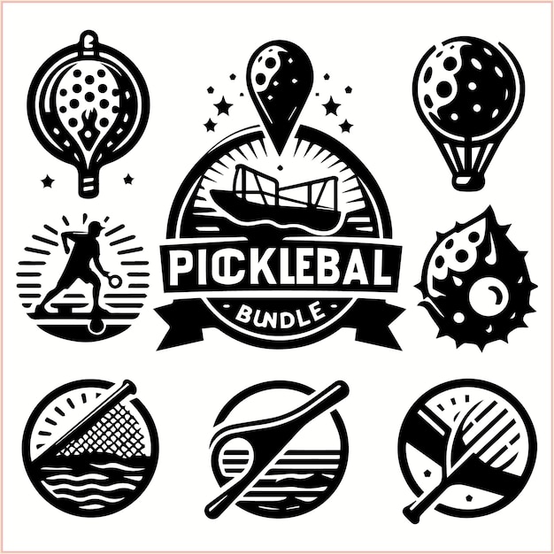 Vector a sign that says pickle ball on it