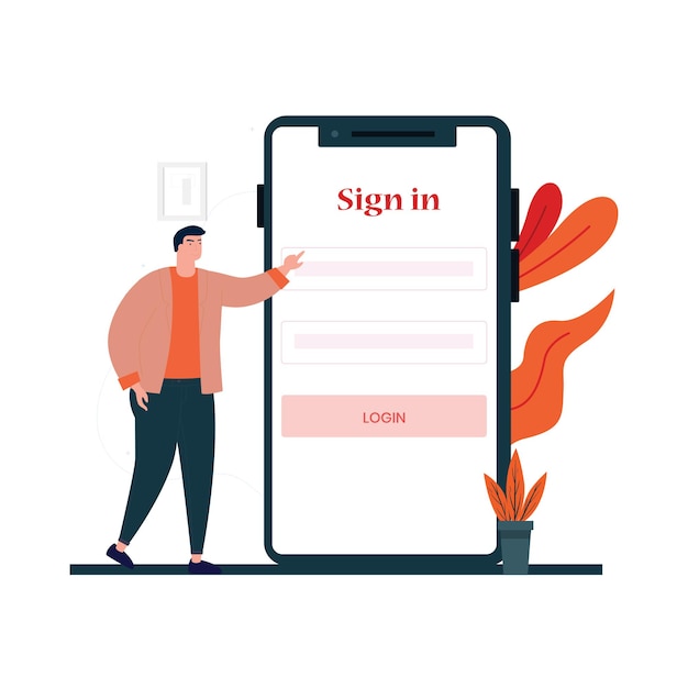 Sign up concept illustration Free Vector