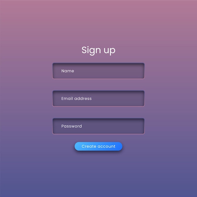 Sign up form ui design illustration