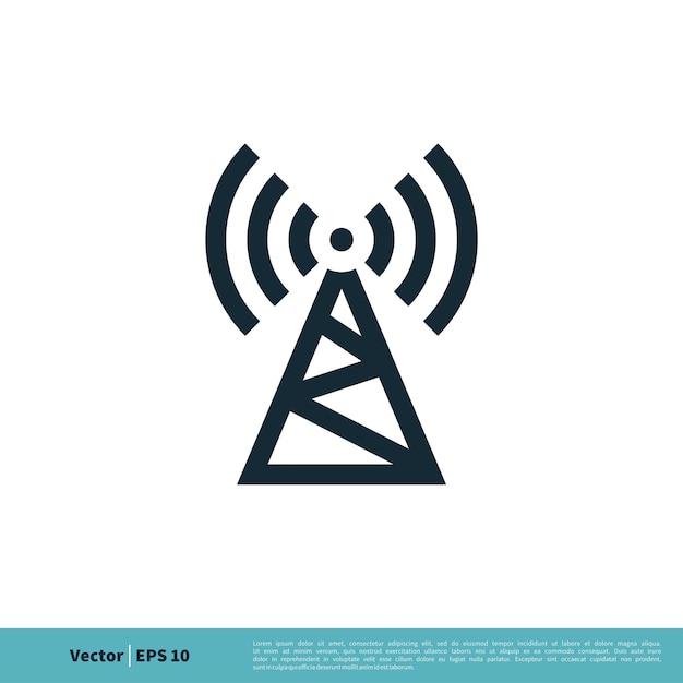 Signal Tower Icon Logo Template Illustration Design Vector EPS 10