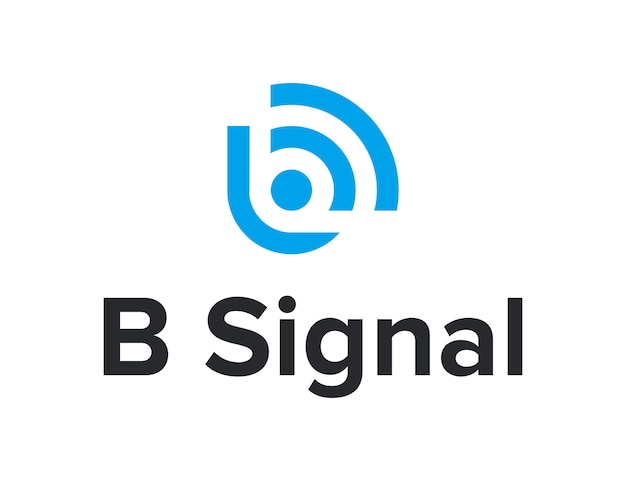 signal wifi with letter b simple sleek creative geometric modern logo design