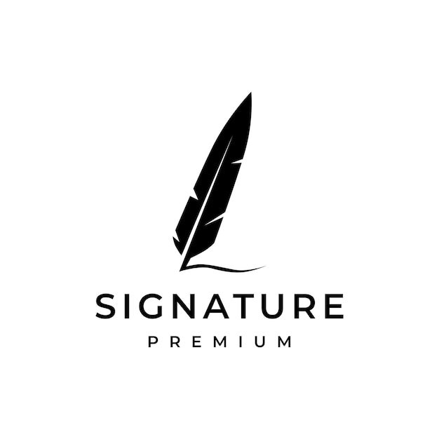 Signature feather quill logo    