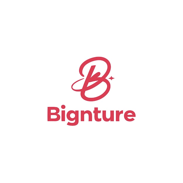 Vector signature logo of b on white background