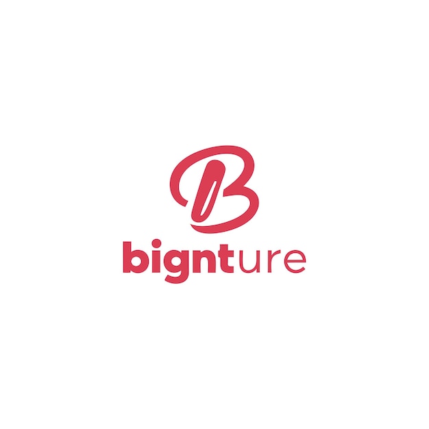 Vector signature logo of b on white background