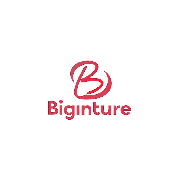 Vector signature logo of b on white background