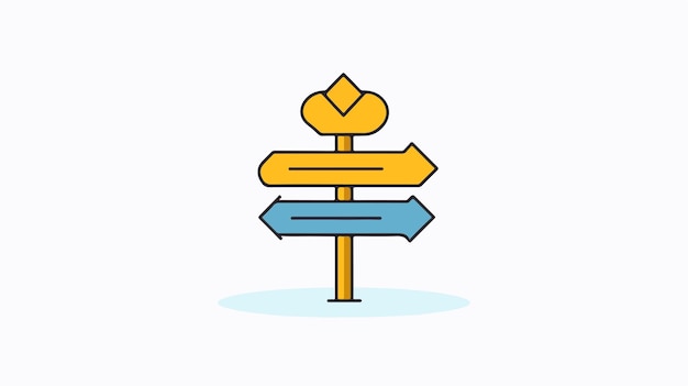 Vector signpost concept line icon illustration