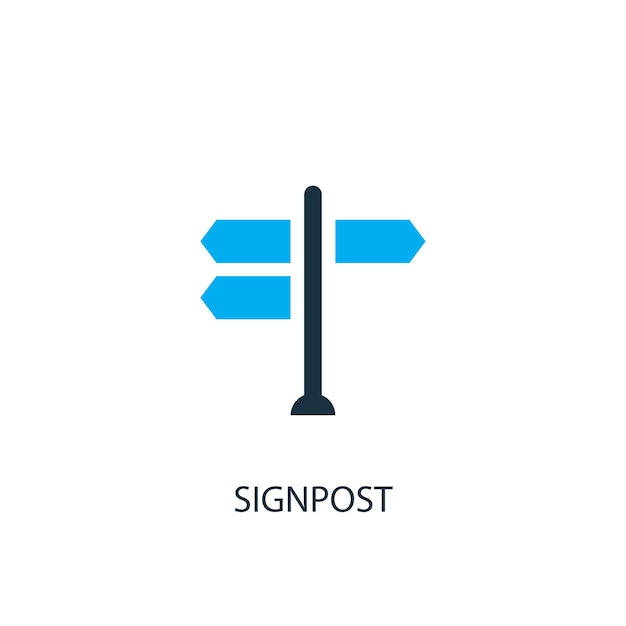 Signpost icon. Logo element illustration. Signpost symbol design from 2 colored collection. Simple Signpost concept. Can be used in web and mobile.