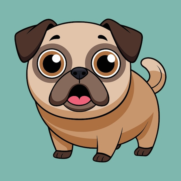 Signs of an Anxious or Fearful Pugs vector