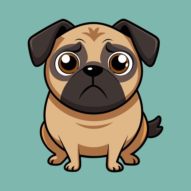 Signs of an Anxious or Fearful Pugs vector