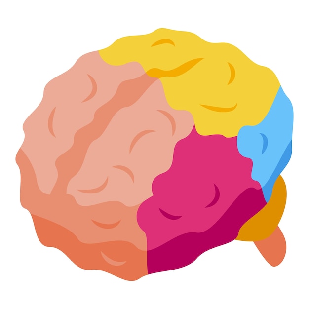 Signs of autism brain icon isometric vector Mental child Disease health