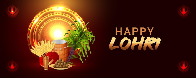 Sikh festival happy lohri celebration banner