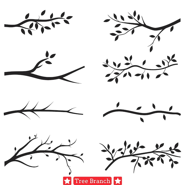 Silent Giants Stately Tree Branch Vector Silhouettes