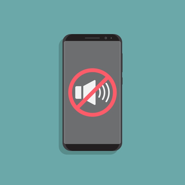 Silent mode smartphone flat design  illustration