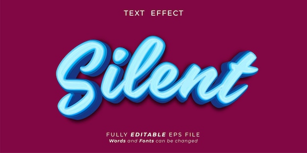 Silent text editable three dimension text effect 3d style