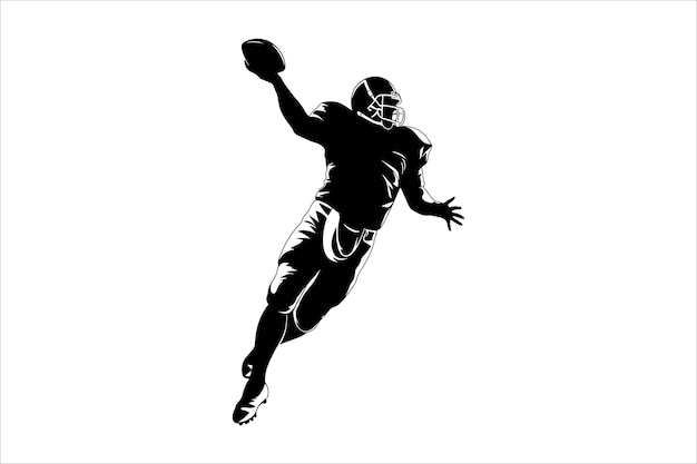 Silhouette of a American football man vector rugby American footballer