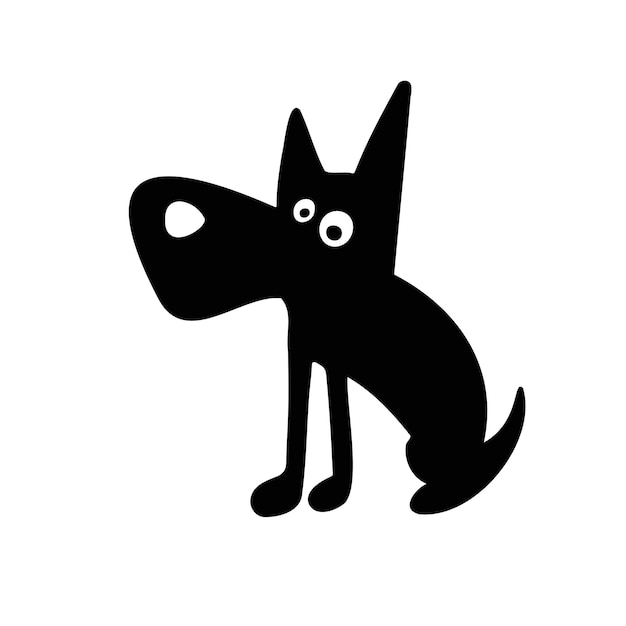 Silhouette animal cartoon wolf vector illustration