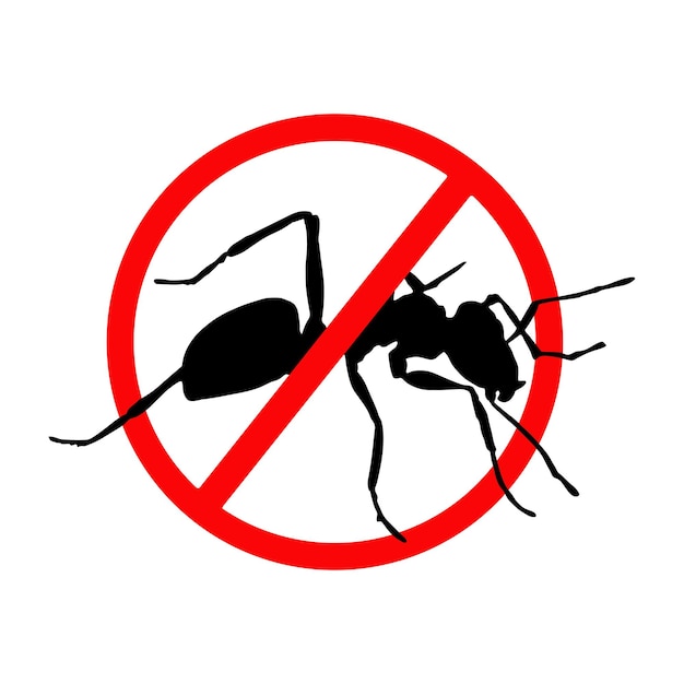 Silhouette Ant warning sign for insecticide Premium Vector