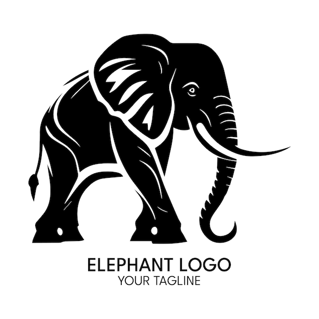 Silhouette art elephant logo vector template