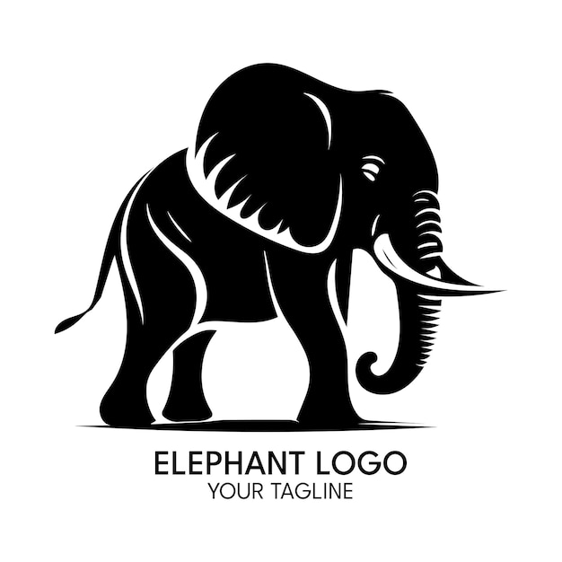 Silhouette art elephant logo vector template