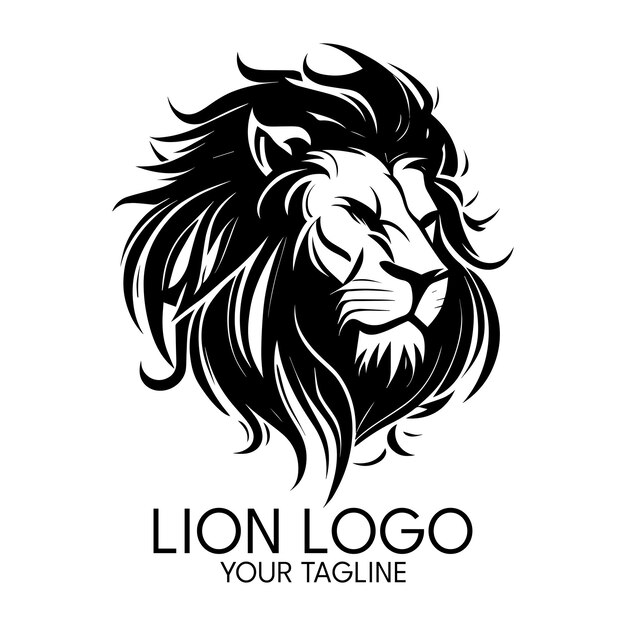 Silhouette art lion logo vector template