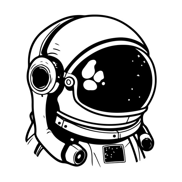 Silhouette of an Astronaut Helmet clipart on a white background