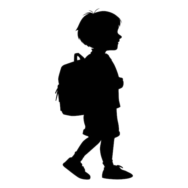 silhouette of a back to school kid