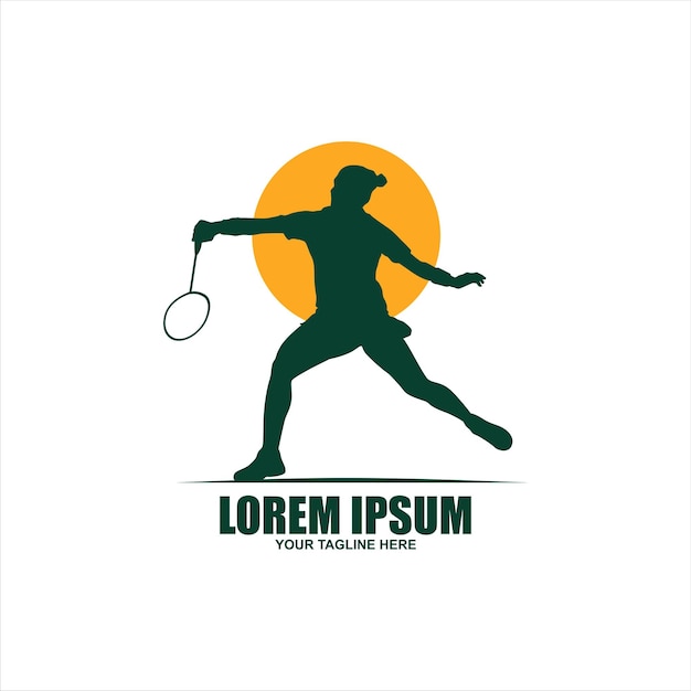 Silhouette of Badminton woman