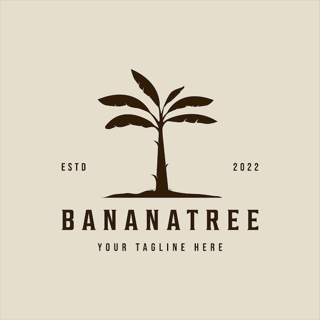 Silhouette banana tree logo vector vintage illustration template icon graphic design tropical plants sign or symbol for organic farmer