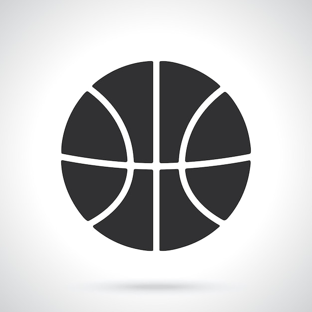 Silhouette of basketball ball Sports equipment Vector illustration