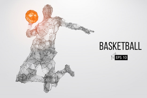 Silhouette of a basketball player. Vector illustration