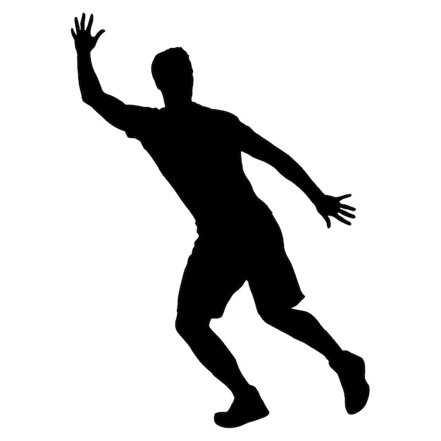 Vector silhouette of a basketball player on a white background