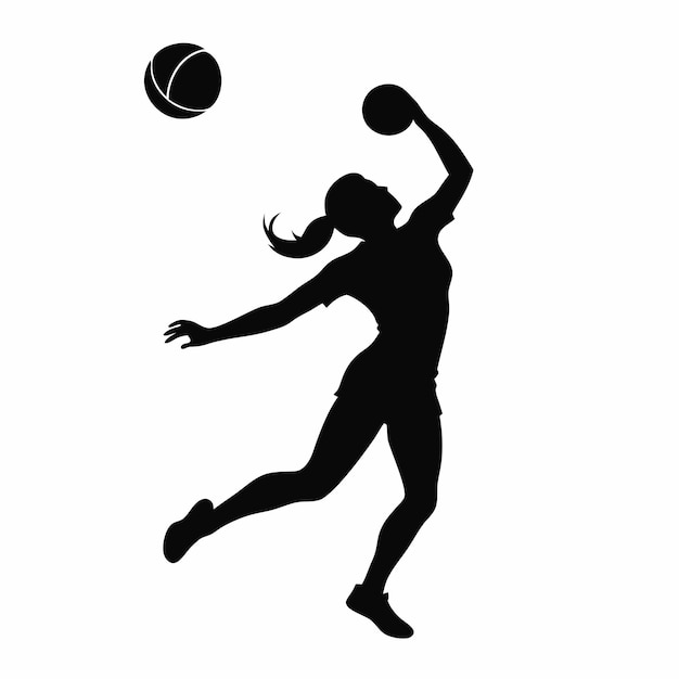 Vector a silhouette of a basketball player with the word  basketball  on the bottom