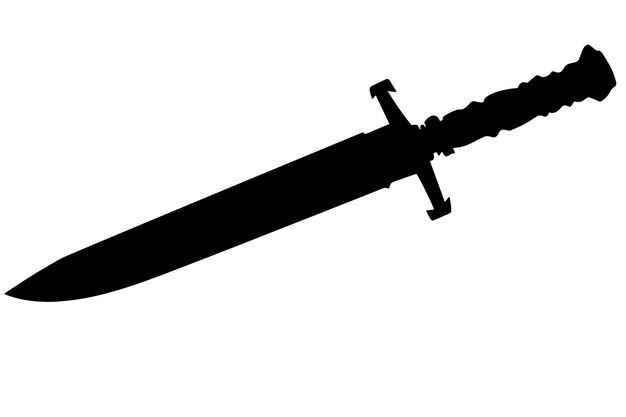 Vector silhouette of a bayonet