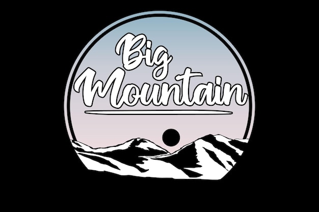 Silhouette big mountain retro vintage