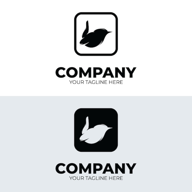 Silhouette of bird logo design inspiration