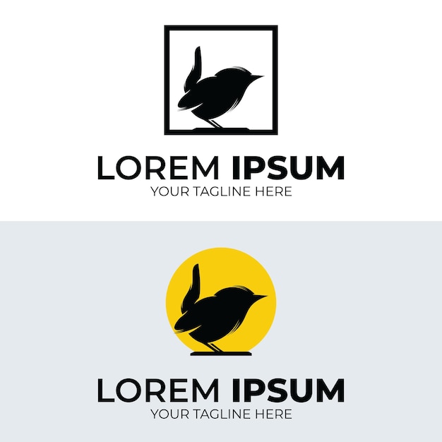 Silhouette of bird logo design inspiration