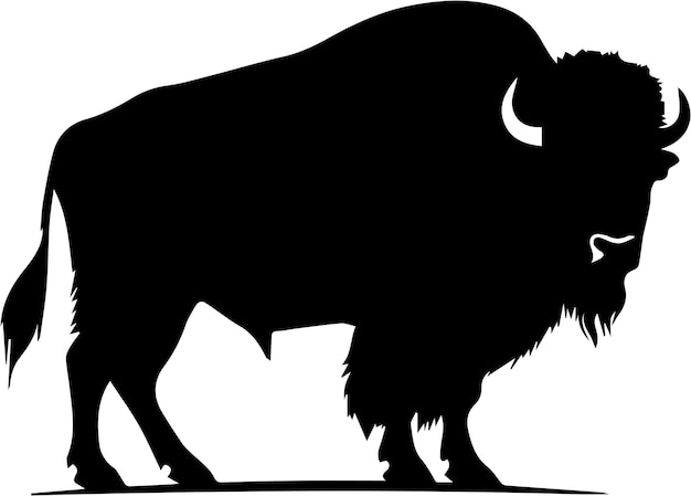 silhouette bison animal vector images