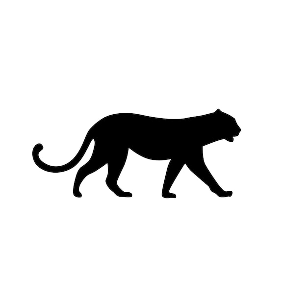 Vector silhouette of black panther cheetah tiger puma jaguar for logo design wildlife animal vector