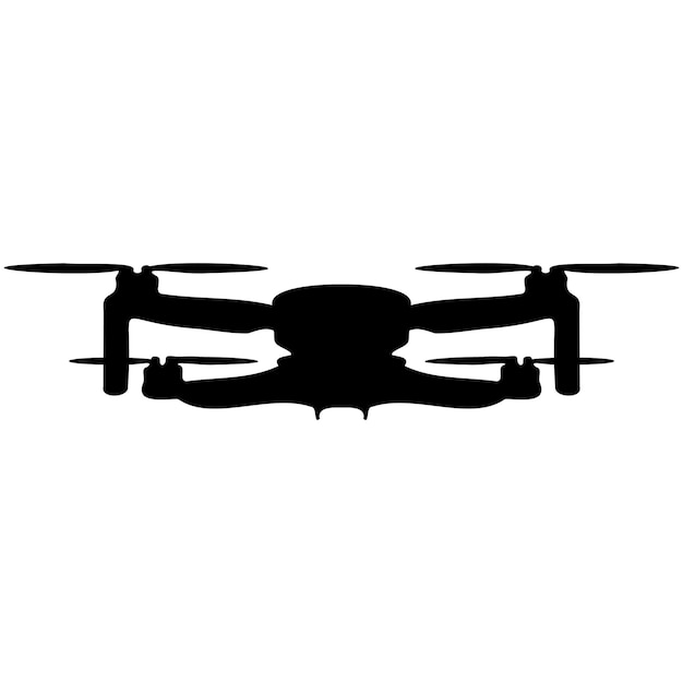 silhouette black quadrocoptercopter isolate on white background