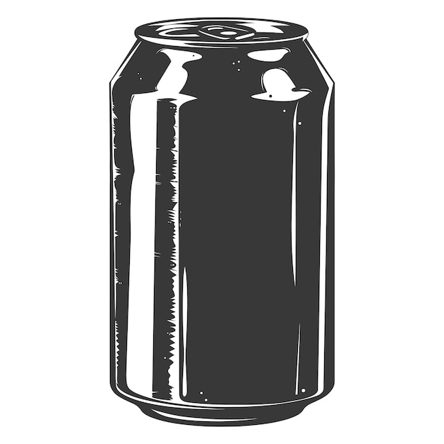 Silhouette blank Drink can canned drink black color only